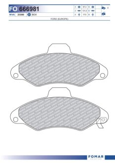Колодки гальмівні дискові FOMAR FO 666981