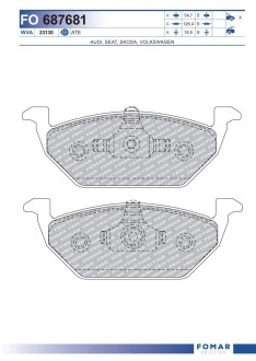 Колодки гальмівні дискові FOMAR FO 687681