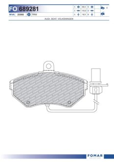 Колодки гальмівні дискові FOMAR FO 689281