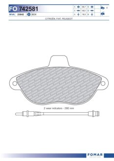 Колодки тормозные дисковые FOMAR FO 742581