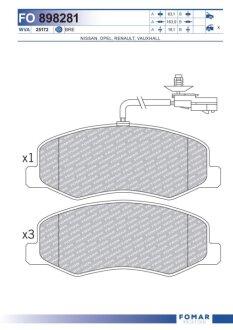 Колодки гальмівні дискові FOMAR FO 898281