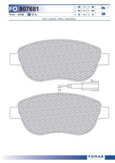 Колодки гальмівні дискові FOMAR FO 907681