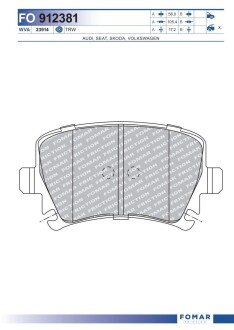 Колодки тормозные дисковые FOMAR FO 912381