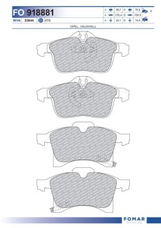 Колодки тормозные дисковые FOMAR FO 918881