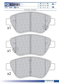 Колодки гальмівні дискові FOMAR FO 928181