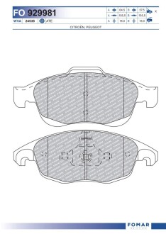 Колодки тормозные дисковые FOMAR FO 929981