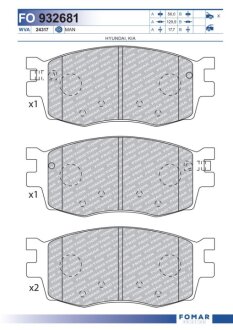 Колодки гальмівні дискові FOMAR FO 932681 (фото 1)