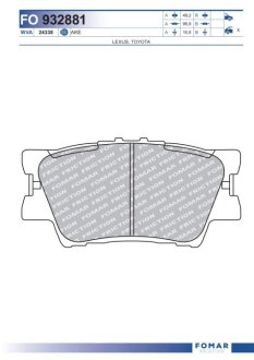 Колодки тормозные дисковые FOMAR FO 932881