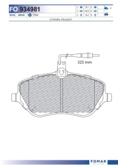Колодки тормозные дисковые FOMAR FO 934981