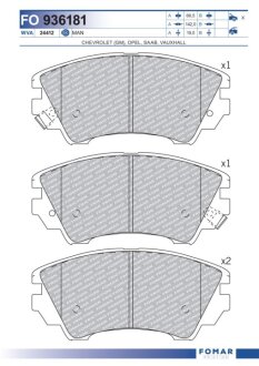 Колодки тормозные дисковые FOMAR FO 936181