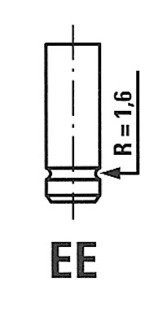 Клапан EX (Ø гол. 29,8mm/довж.102,8mm) Fiat Doblo 1.6 16V 29.7X7X102.8 01- (182A4/182A6) FRECCIA R4781/RCR