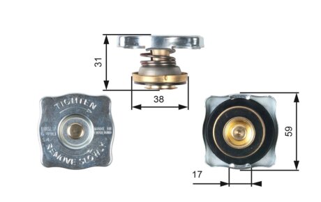 Запорная крышка радиатора Ducato/Niva 1.5-2.5 82-98 Gates RC130