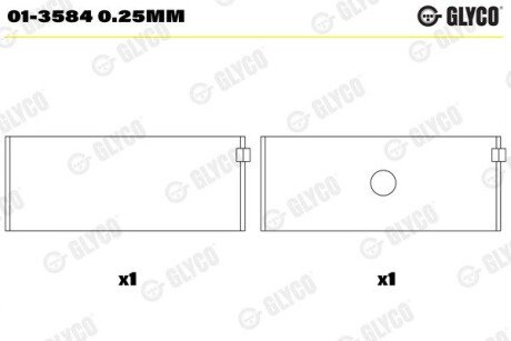 Вкладыши Glyco 01-3584 0.25MM