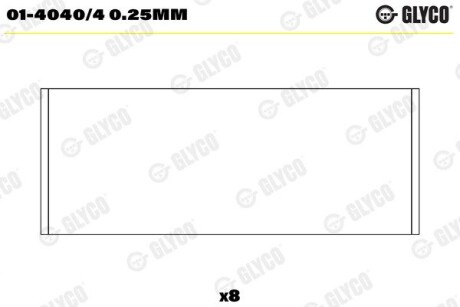 Вкладиші шатунні FORD 1,6i 04- Glyco 01-4040/4 0.25mm