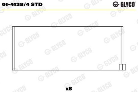 Комплект вкладишів двигуна Glyco 01-4138/4 STD