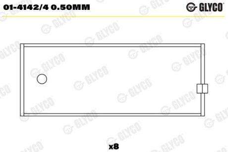 Вкладыши шатунные FORD 1,8/2,0 OHC (выр-во) Glyco 01-4142/4 0.50MM