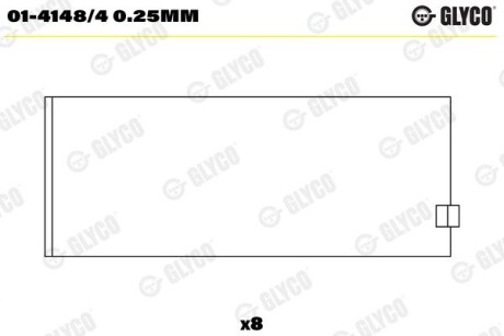 Вкладиші Glyco 01-4148/4 0.25MM