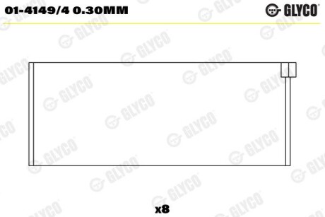 Вкладиші шатунні PSA 2.0I XU10 Glyco 01-4149/4 0.30MM