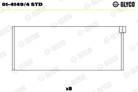 Вкладиші шатунні PSA 2.0I XU10 Glyco 01-4149/4 STD