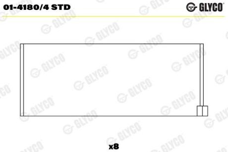 Вкладиш шатунний Glyco 0141804STD