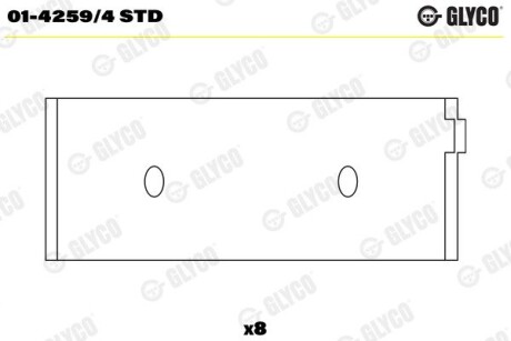 Вкладыши шатунные SKODA STD 1,3 781.135/781.136 -98 (выр-во) Glyco 01-4259/4 STD