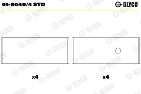 Вкладыши Glyco 01-5049/4 STD