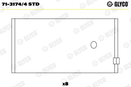 Вкладыши шатунные OPEL PL STD 2,3D/TD (выр-во) Glyco 71-3174/4 STD