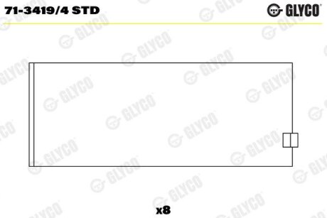 Комплект вкладишів двигуна Glyco 71-3419/4 STD