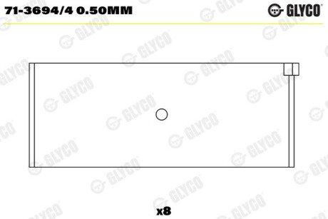 ПОДШИПНИК скольжения Glyco 71-3694/4 0.50MM