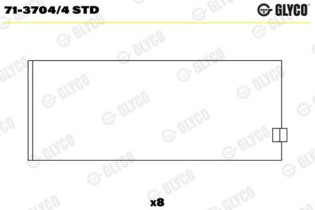 Комплект вкладышей двигателя Glyco 71-3704/4 STD