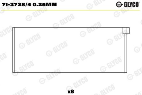 Вкладыши Glyco 71-3728/4 0.25MM