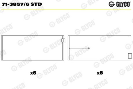 ПОДШИПНИК скольжения Glyco 71-3857/6 STD