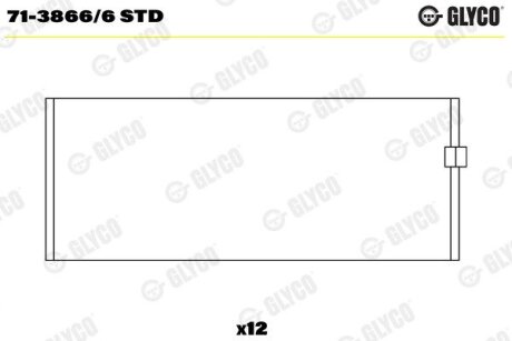 Вкладиші шатунні Glyco 71-3866/6 STD