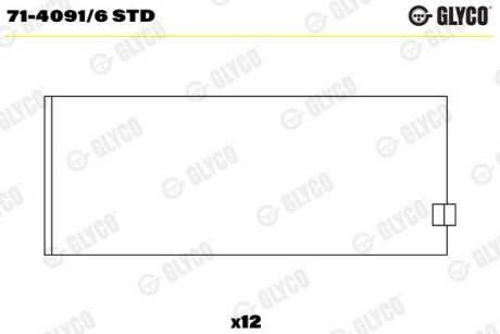 Вкладиші шатунні Glyco 71-4091/6 STD