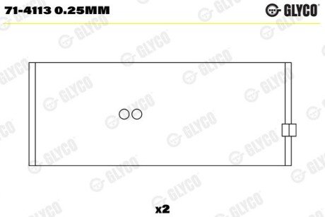 Вкладиші шатунні Glyco 71-4113 0.25MM