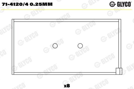 Вкладиші шатунні FIAT/LANCIA 1.8I/2.0I -90 Glyco 71-4120/4 0.25MM