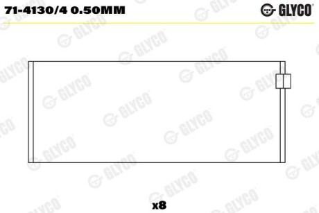 Вкладиші шатунні FIAT/IVECO 0,508 2.5TD/2.8TD Glyco 71-4130/4 0.50MM