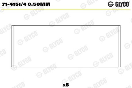 Підшипник ковзання Glyco 71-4151/4 0.50MM