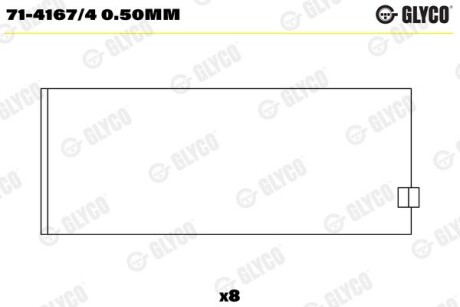 Вкладыши шатунные FORD TRANSIT 2.5D/TD D25/D25T 4GB (выр-во) Glyco 71-4167/4 0.50MM