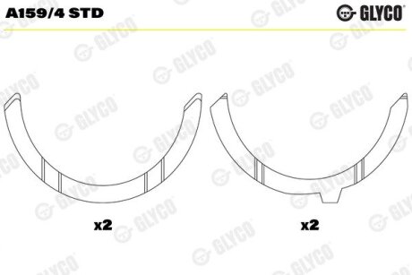 Напівкільця колінчастого вала Glyco A159/4 STD (фото 1)