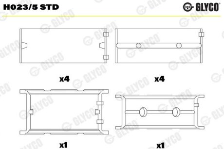 Вкладыши Glyco H023/5 STD