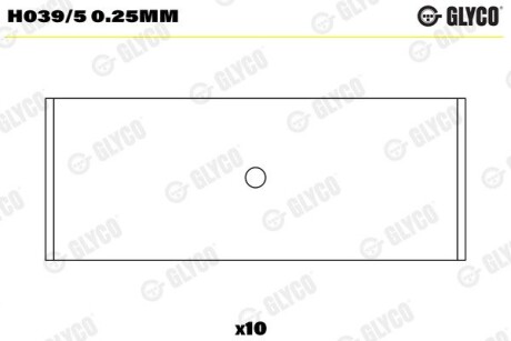 Вкладиші корінні FORD 1.4I/1.6I CVH Glyco H039/5 0.25MM