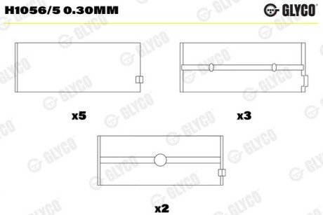 Вкладыши коренные (выр-во) Glyco H1056/5 0.30MM