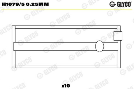 Вкладиші корінні FORD 1.1/1.3/1.4/1.6 CVH -90 Glyco H1079/5 0.25MM