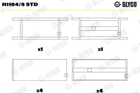 Вкладиш Glyco H1104/5 STD