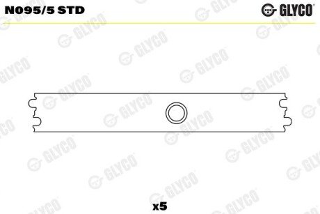 Вкладиші розподільного вала Glyco N095/5 STD