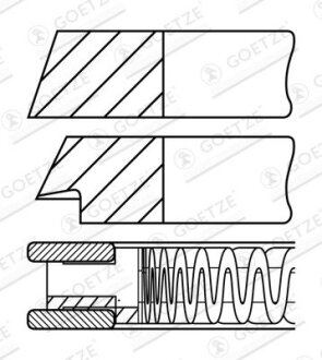 Кільця поршневі GOETZE 08-102500-00