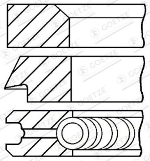 Кільця поршневі BMW 89,50 M10B18/M30B32 GOETZE 08-132907-00 (фото 1)