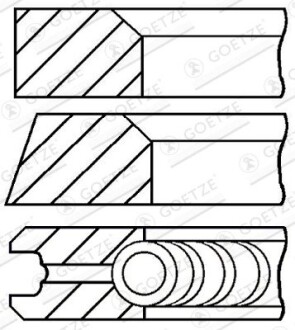 Кільця поршневі OPEL 1,3 76,00 1,50 x 1,50 x 4,00 mm GOETZE 08-306311-00