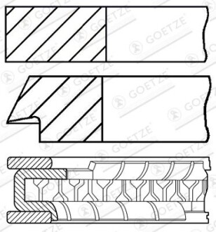 Кільця поршневі OPEL 85,30 C18NZ/E/S/SV/NV 86- GOETZE 08-307207-00